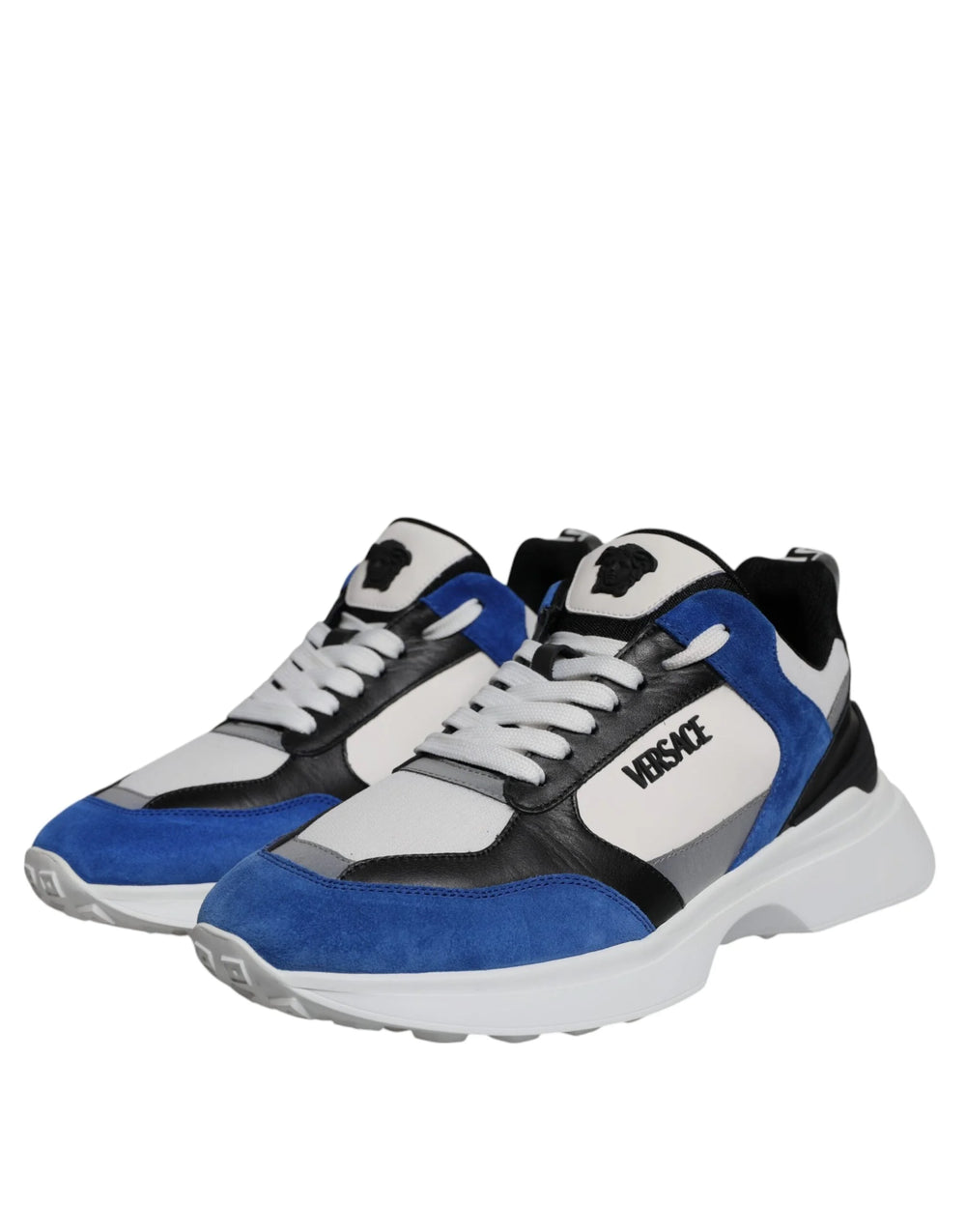 Versace Multicolor Canvas Quad Fabric Medusa Low Top Sneakers Shoes - Sneakers