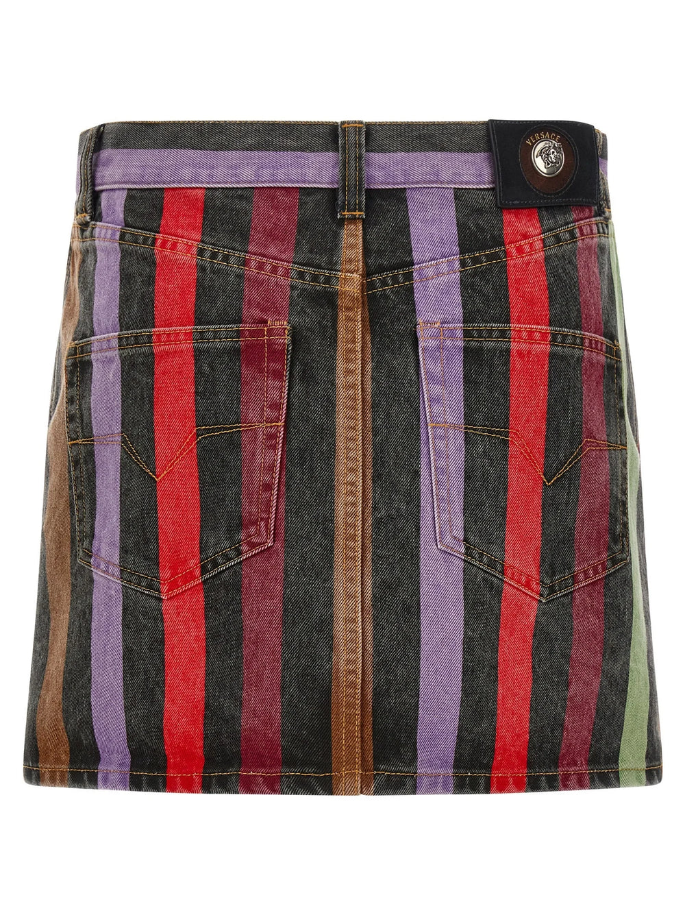 Versace Multicolor Cotton Long Skirt