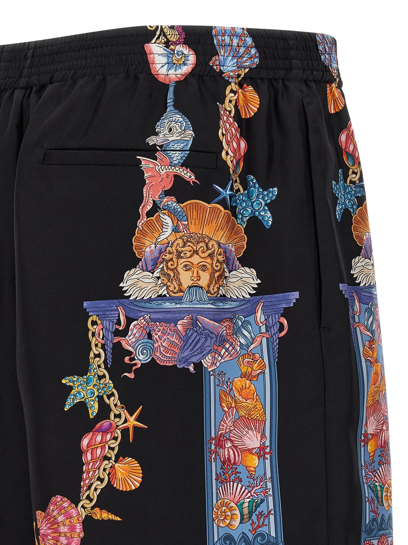 Versace Multicolor Silk Bermuda Shorts