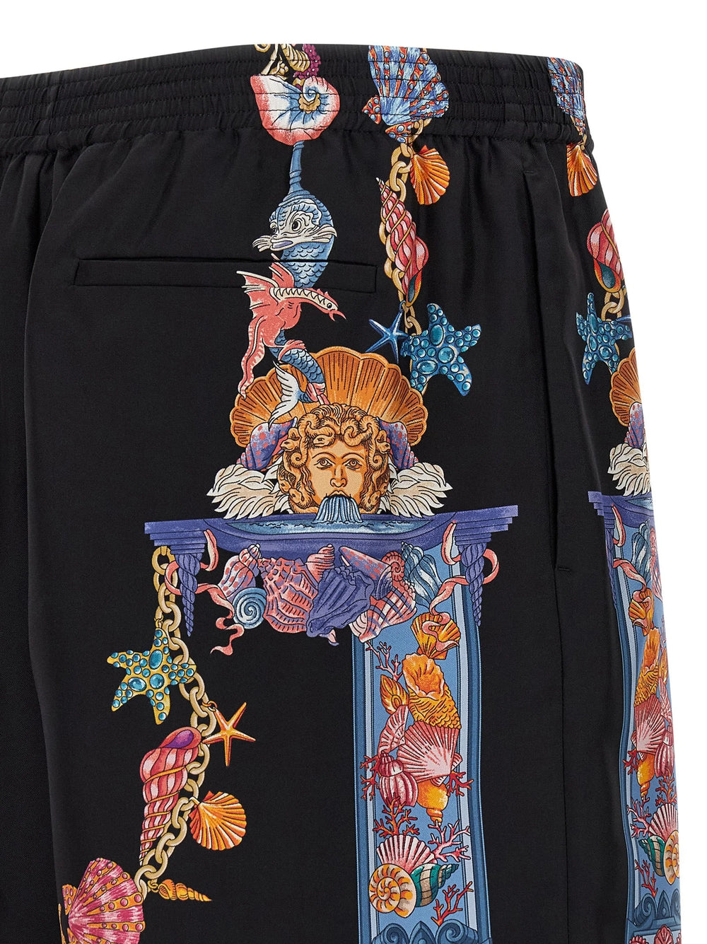 Versace Multicolor Silk Bermuda Shorts