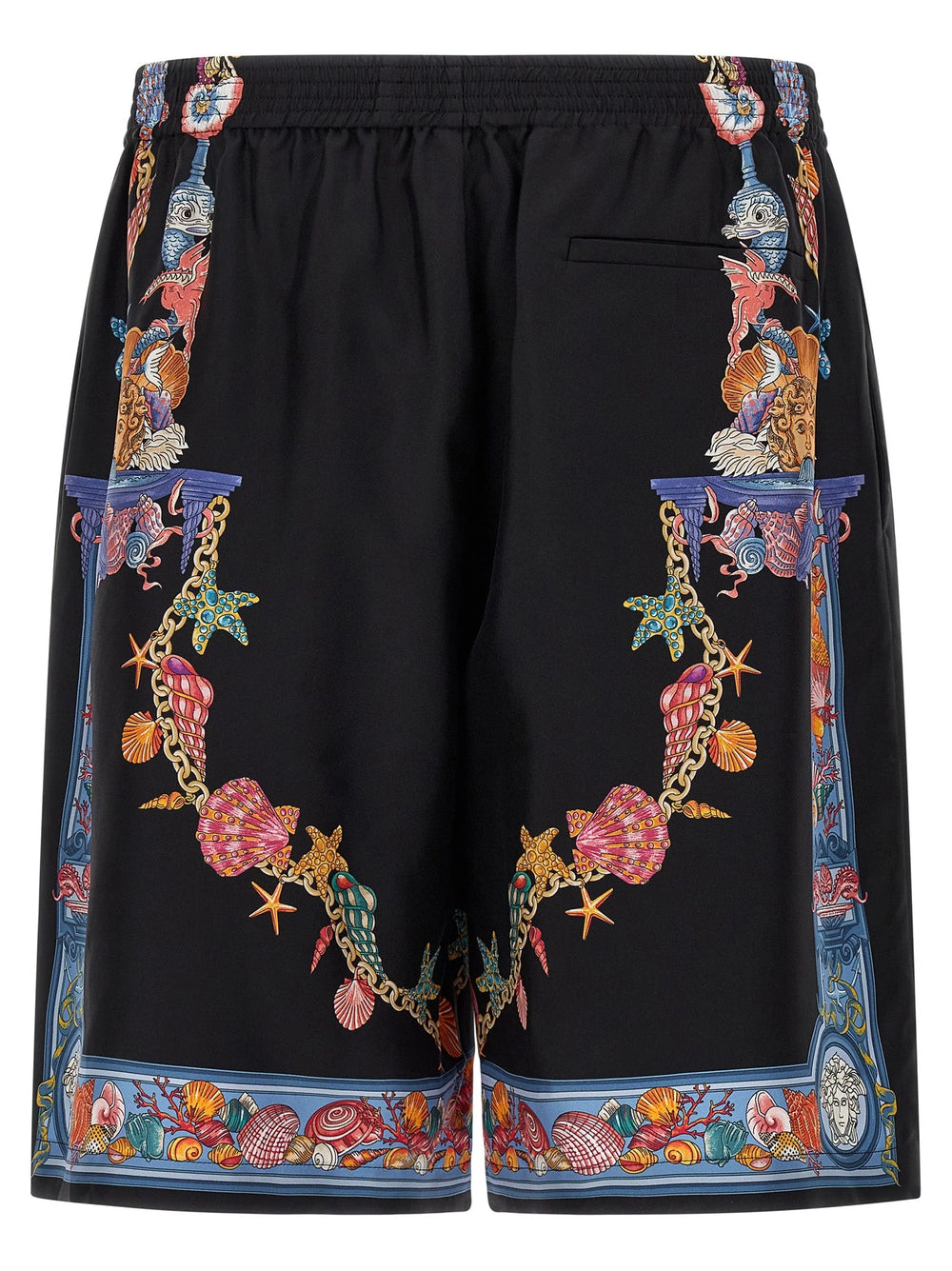 Versace Multicolor Silk Bermuda Shorts