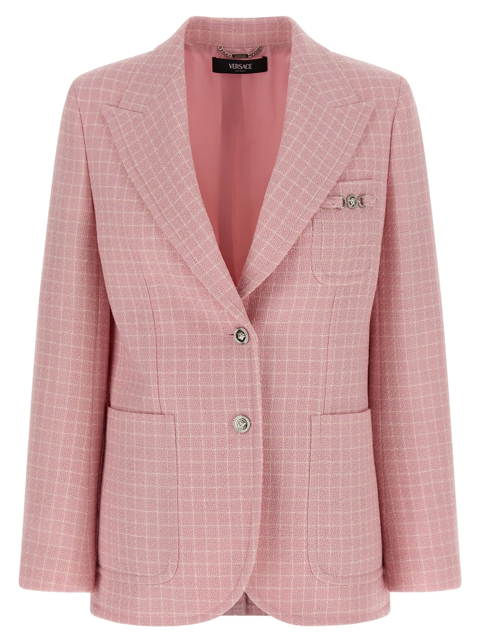 Versace Multicolor Virgin Wool Blazer - IT38