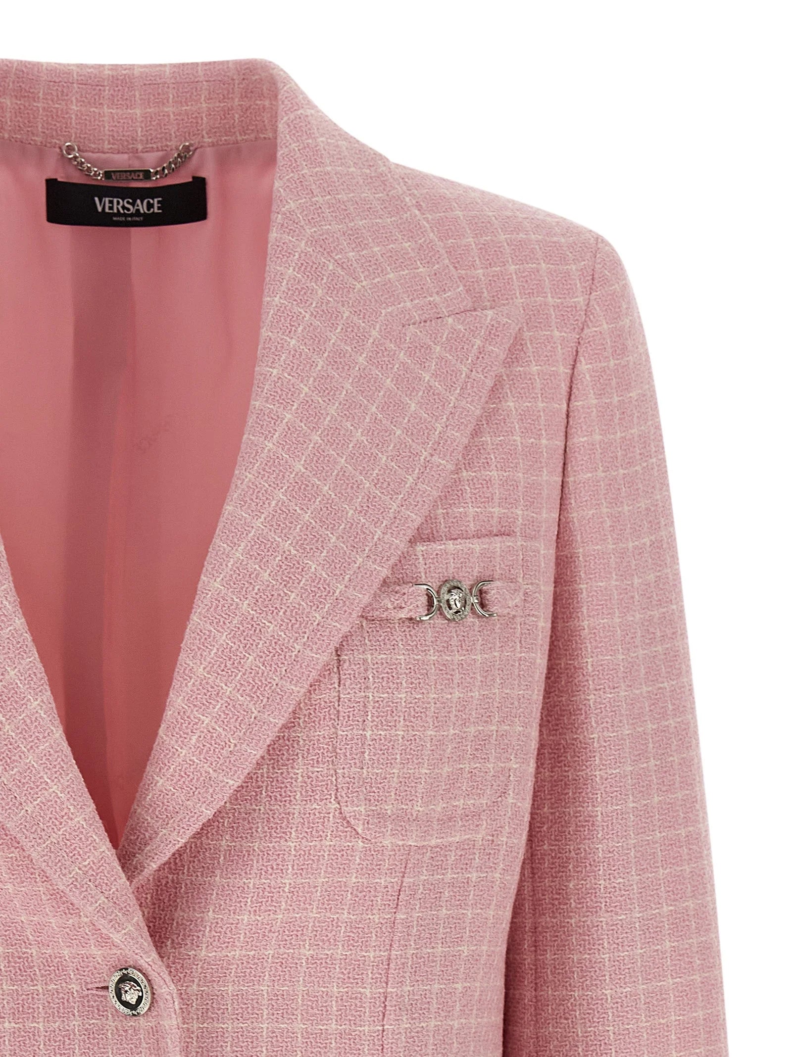 Versace Multicolor Virgin Wool Blazer - IT38