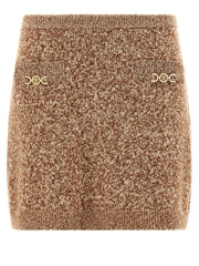 Versace Multicolor Virgin Wool Long Skirt
