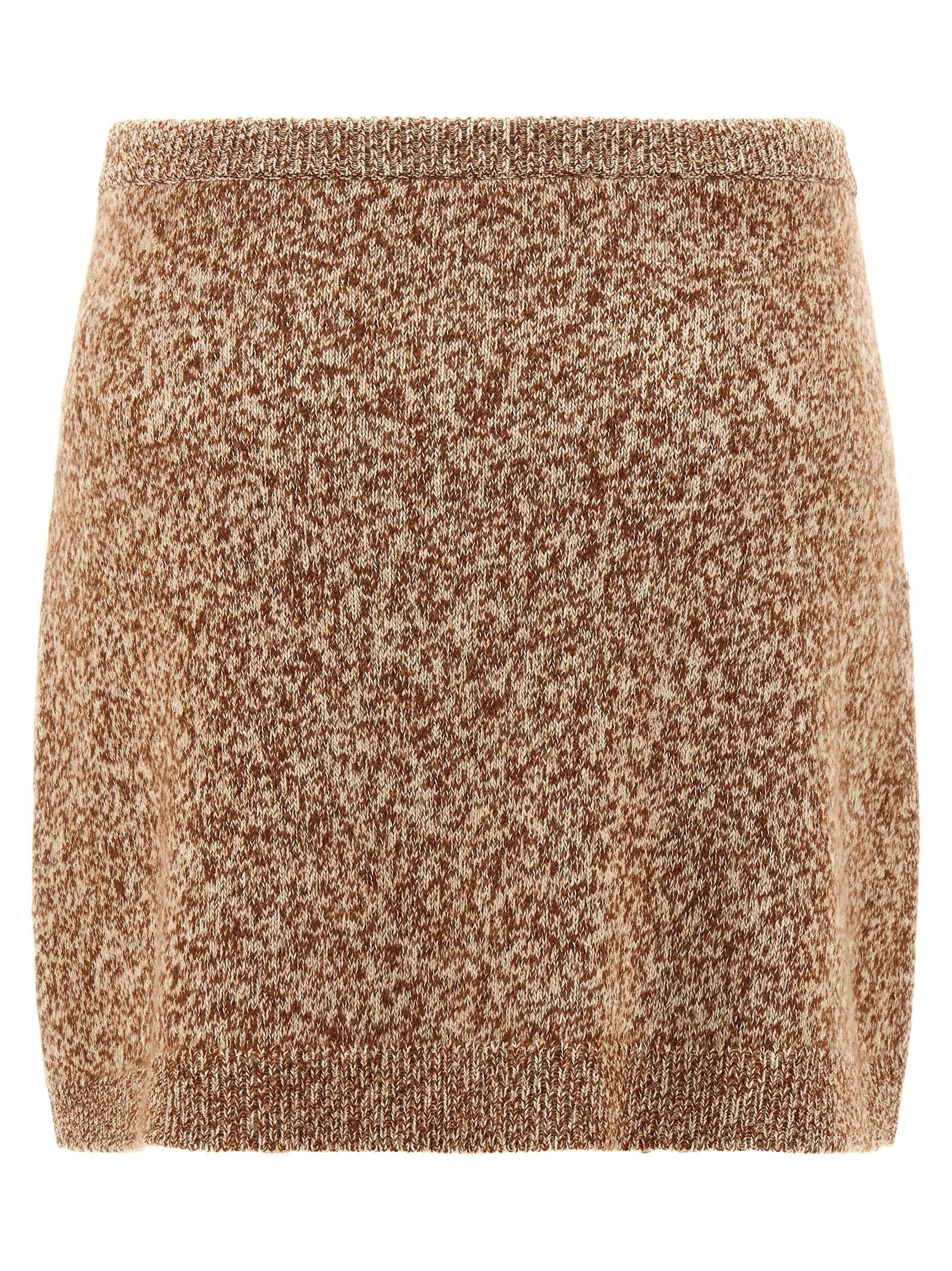 Versace Multicolor Virgin Wool Long Skirt