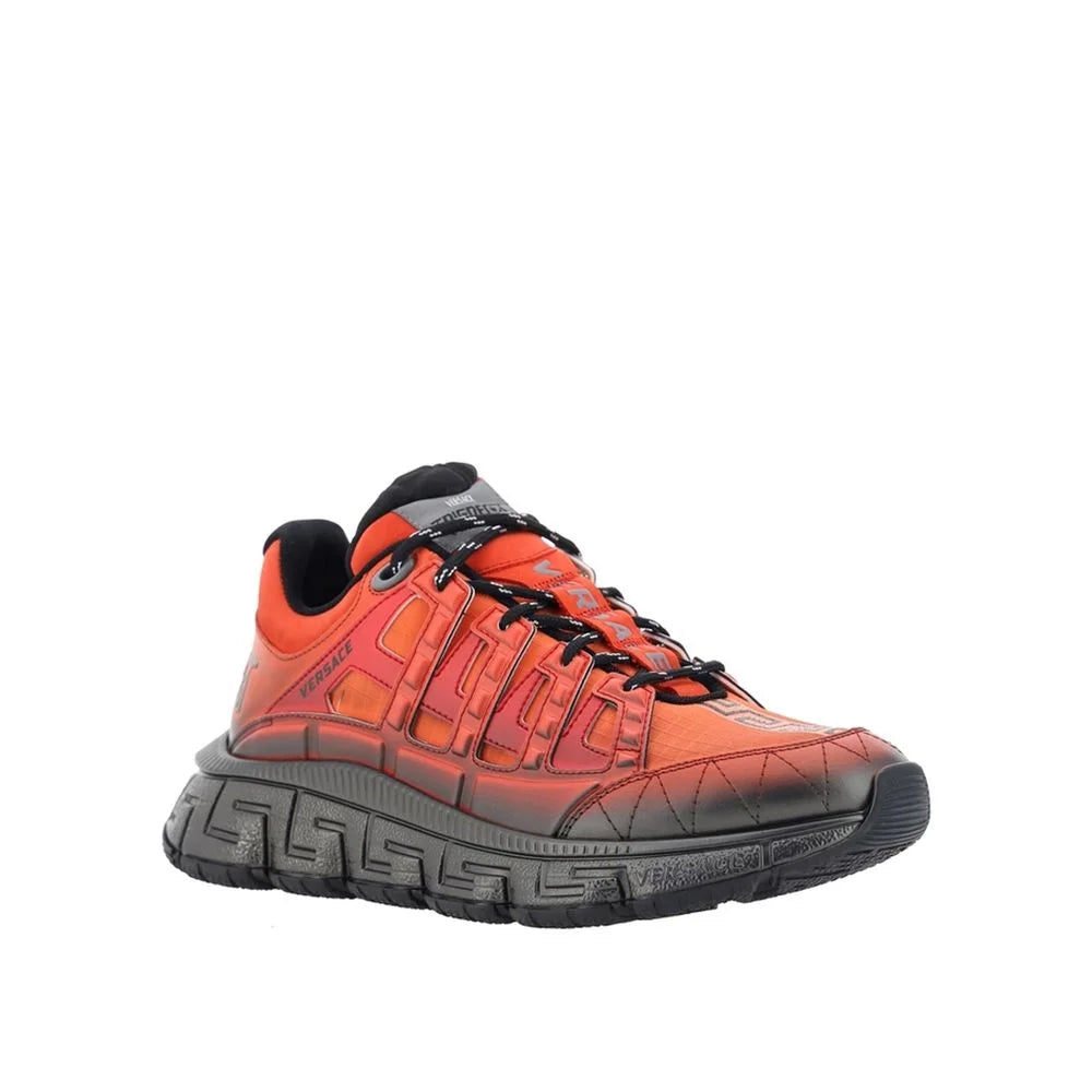 Versace Orange Fabric Athletic Sneakers - EU39/US6