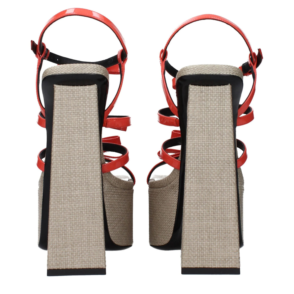 Versace Orange Leather Platforms - EU40.5/US10.5