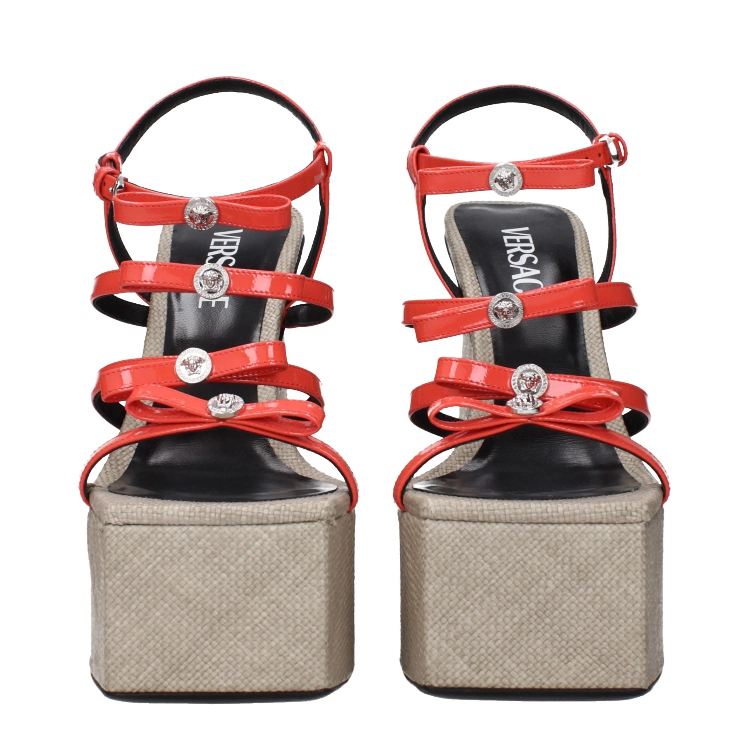 Versace Orange Leather Platforms - EU40.5/US10.5