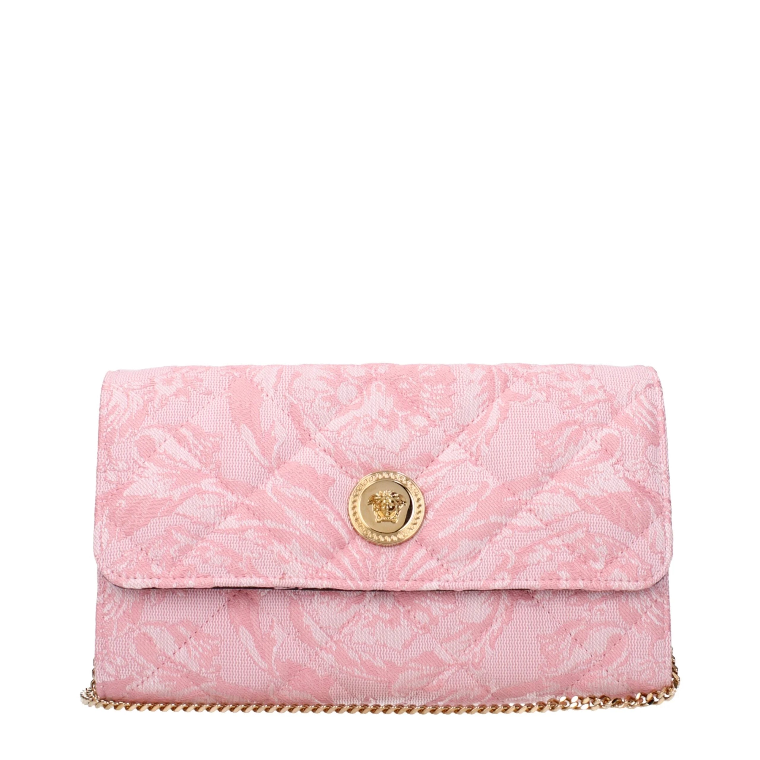 Versace Pink Fabric Clutch Bag