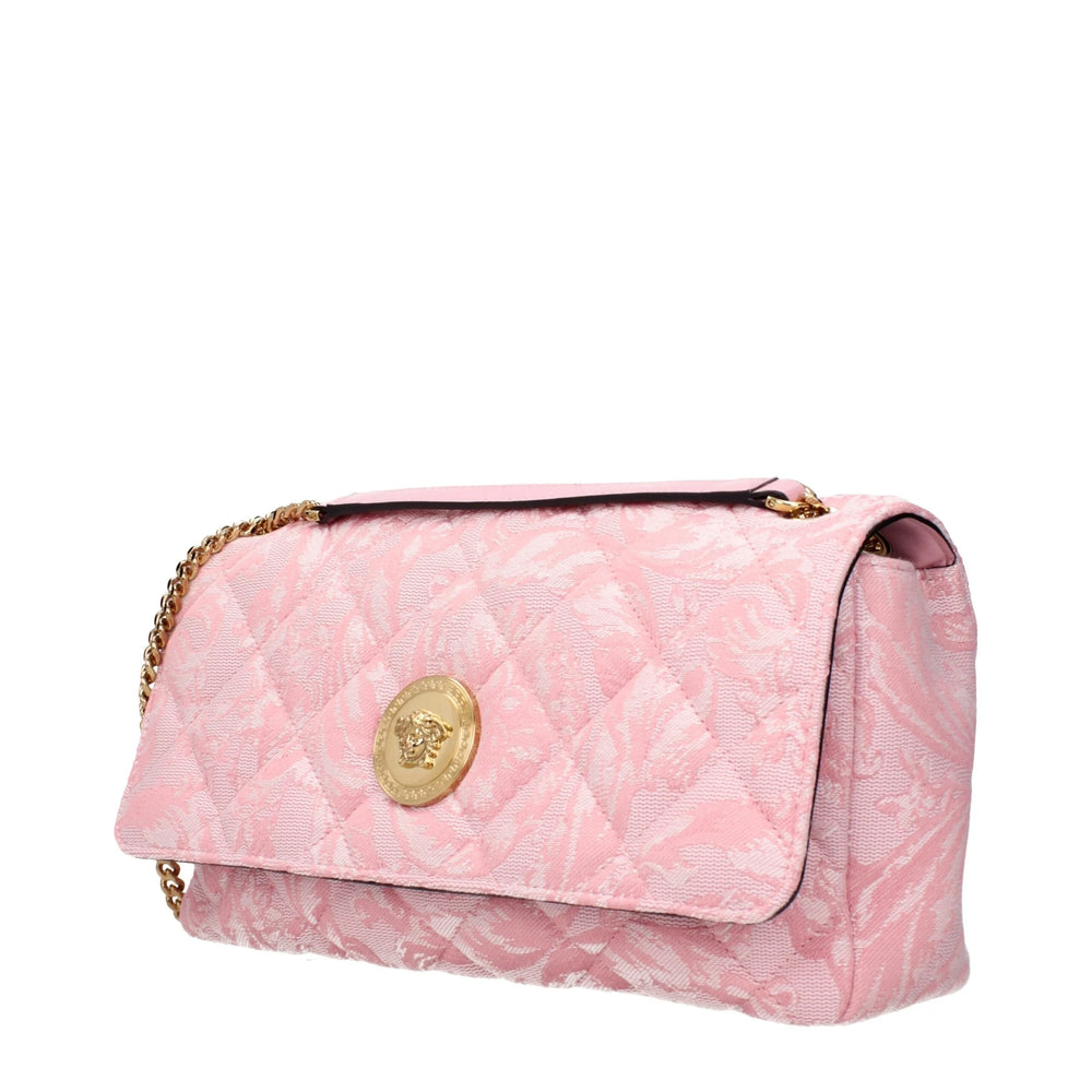 Sac bandoulière en tissu rose Versace