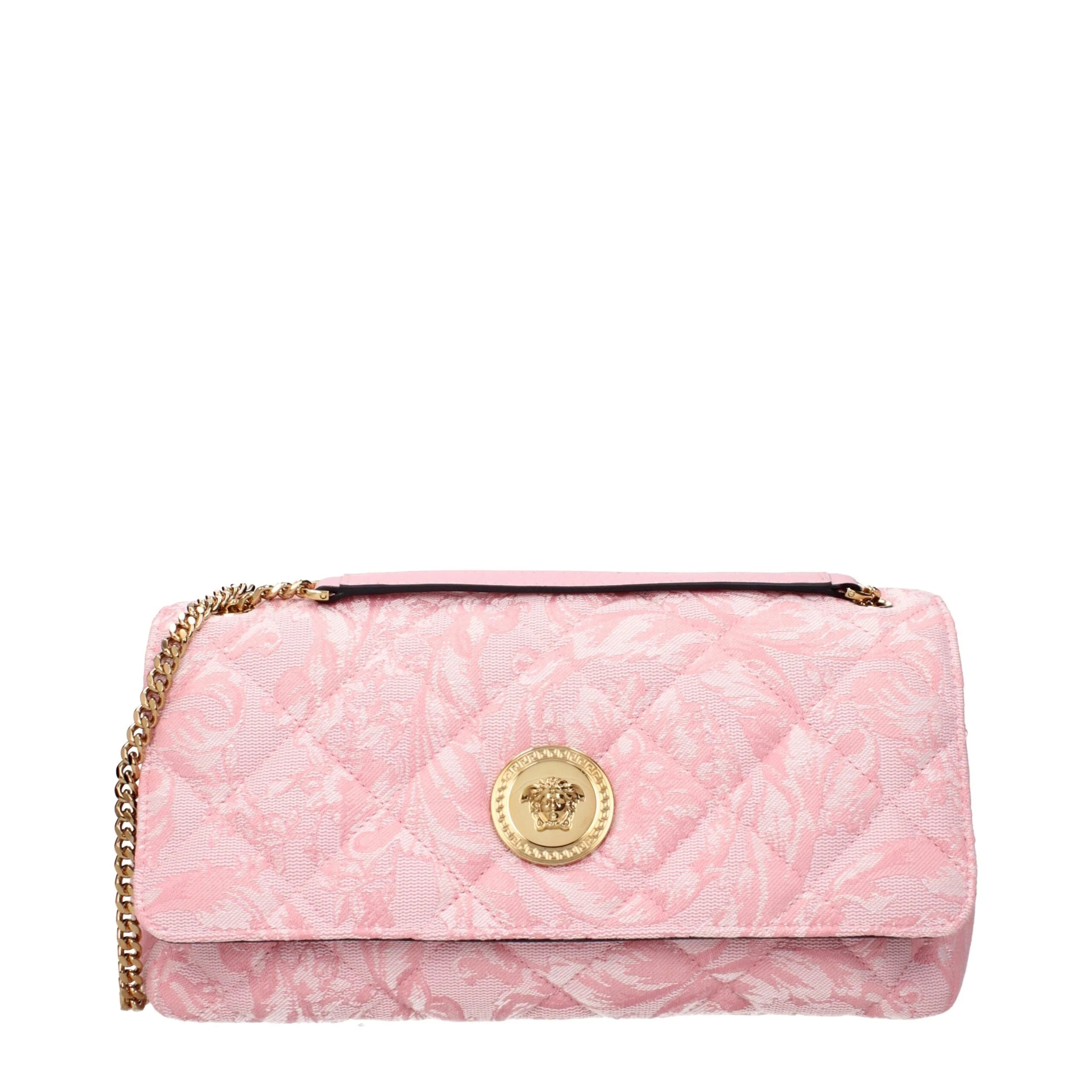 Sac bandoulière en tissu rose Versace