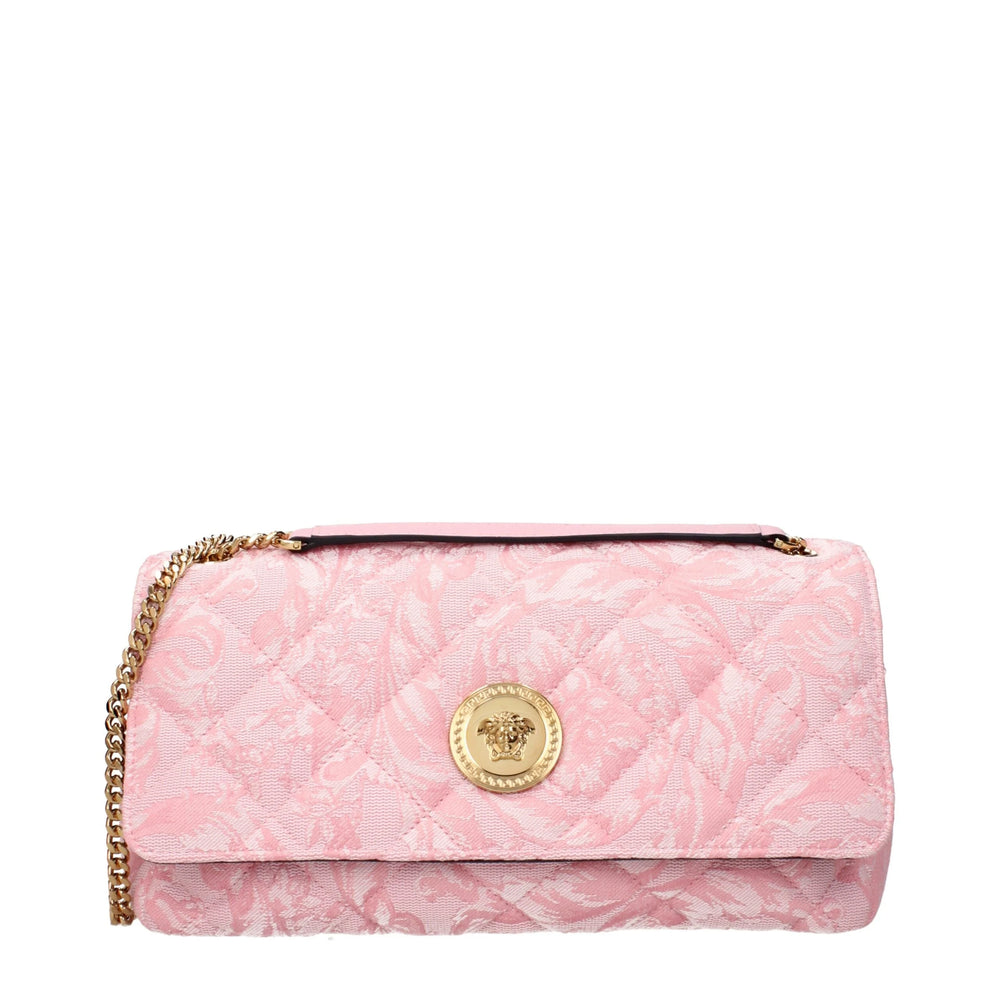 Sac bandoulière en tissu rose Versace