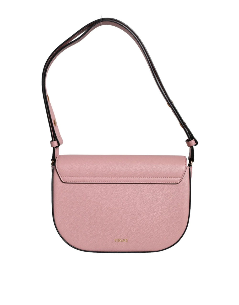 Versace Pink Grainy Calf Leather Logo Crossbody Shoulder Bag - Cross Body Bags