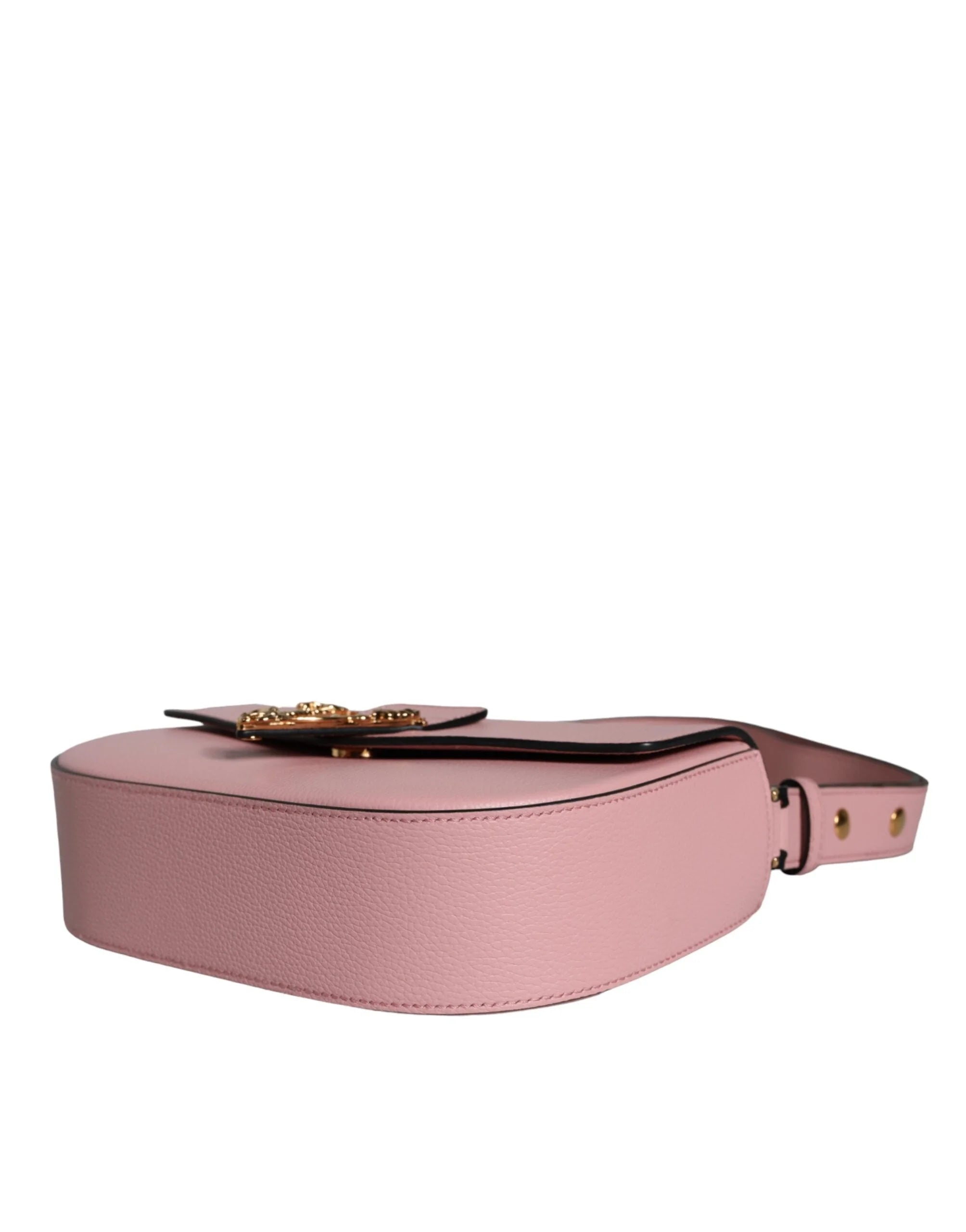 Versace Pink Grainy Calf Leather Logo Crossbody Shoulder Bag - Cross Body Bags