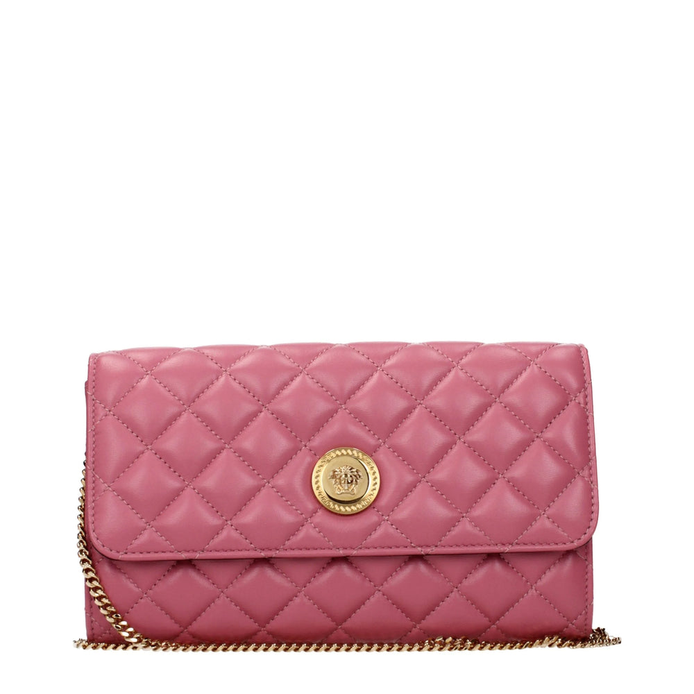 Versace Pink Leather Clutch Bag