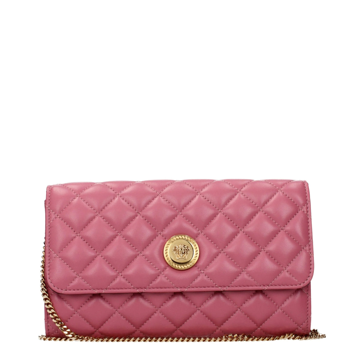 Versace Pink Leather Clutch Bag