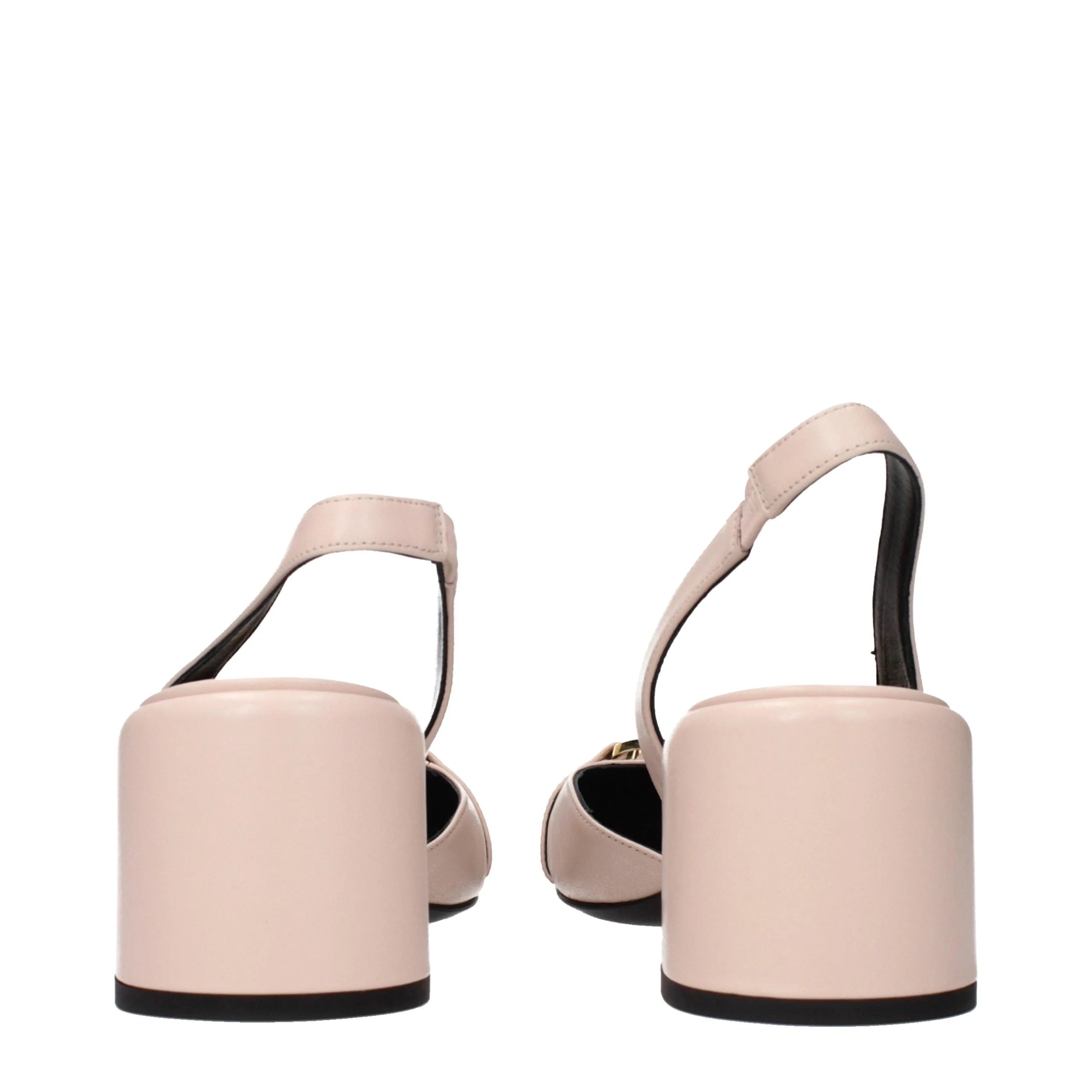 Versace Pink Leather Mid Heel Pumps - EU41/US11