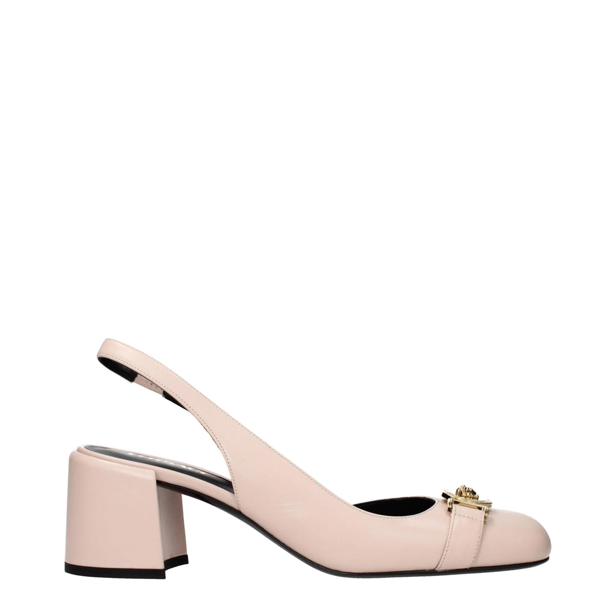 Versace Pink Leather Mid Heel Pumps - EU41/US11