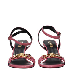 Versace Pink Leather Stiletto Heel Sandals