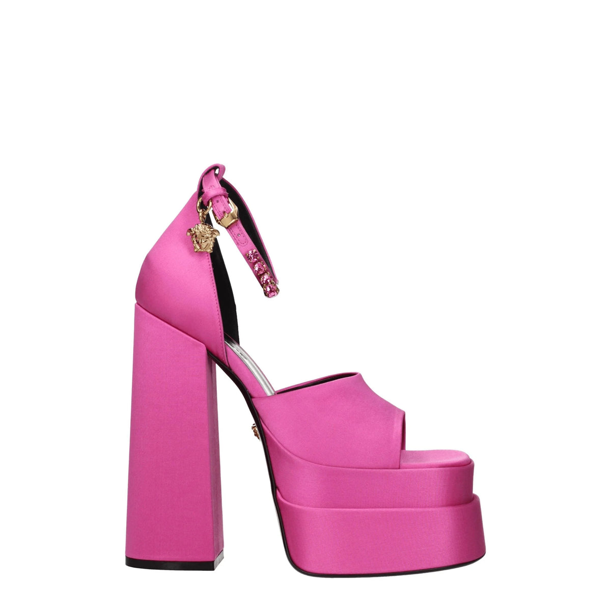 Versace Pink Satin Platforms