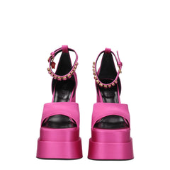 Versace Pink Satin Platforms