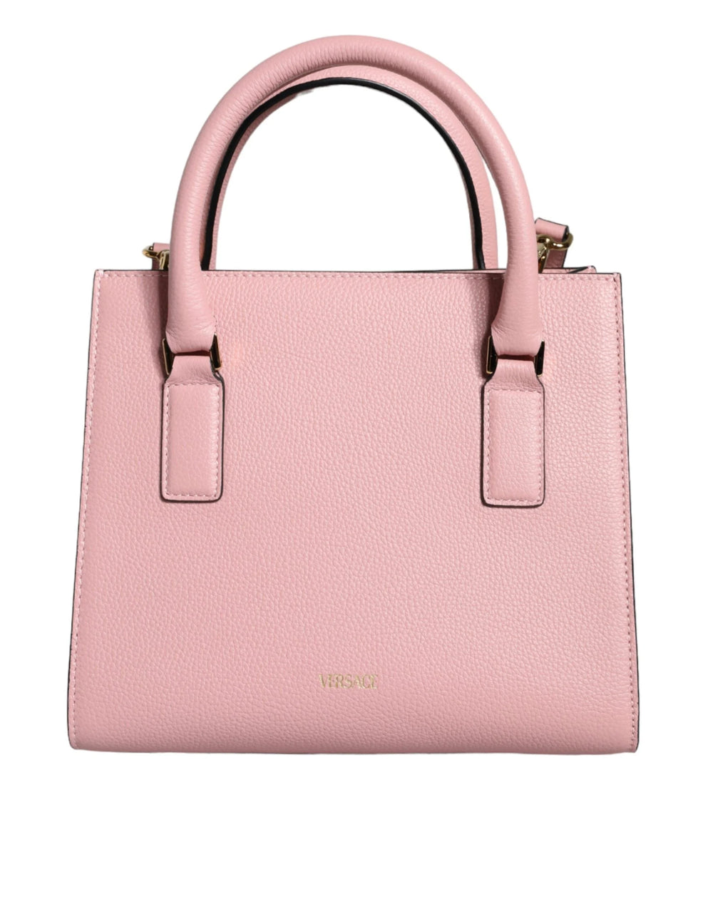 Versace Pink Small Top Handle Grainy Calf Leather Crossbody Bag - Cross Body Bags