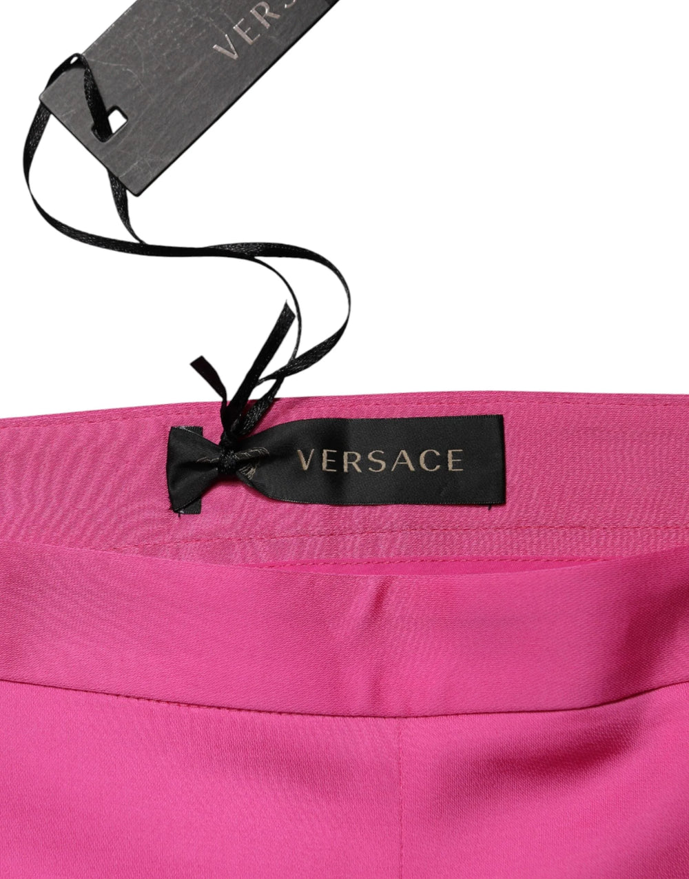 Versace Pink Viscose High Waist Straight Casual Trouser Pants - IT42|M
