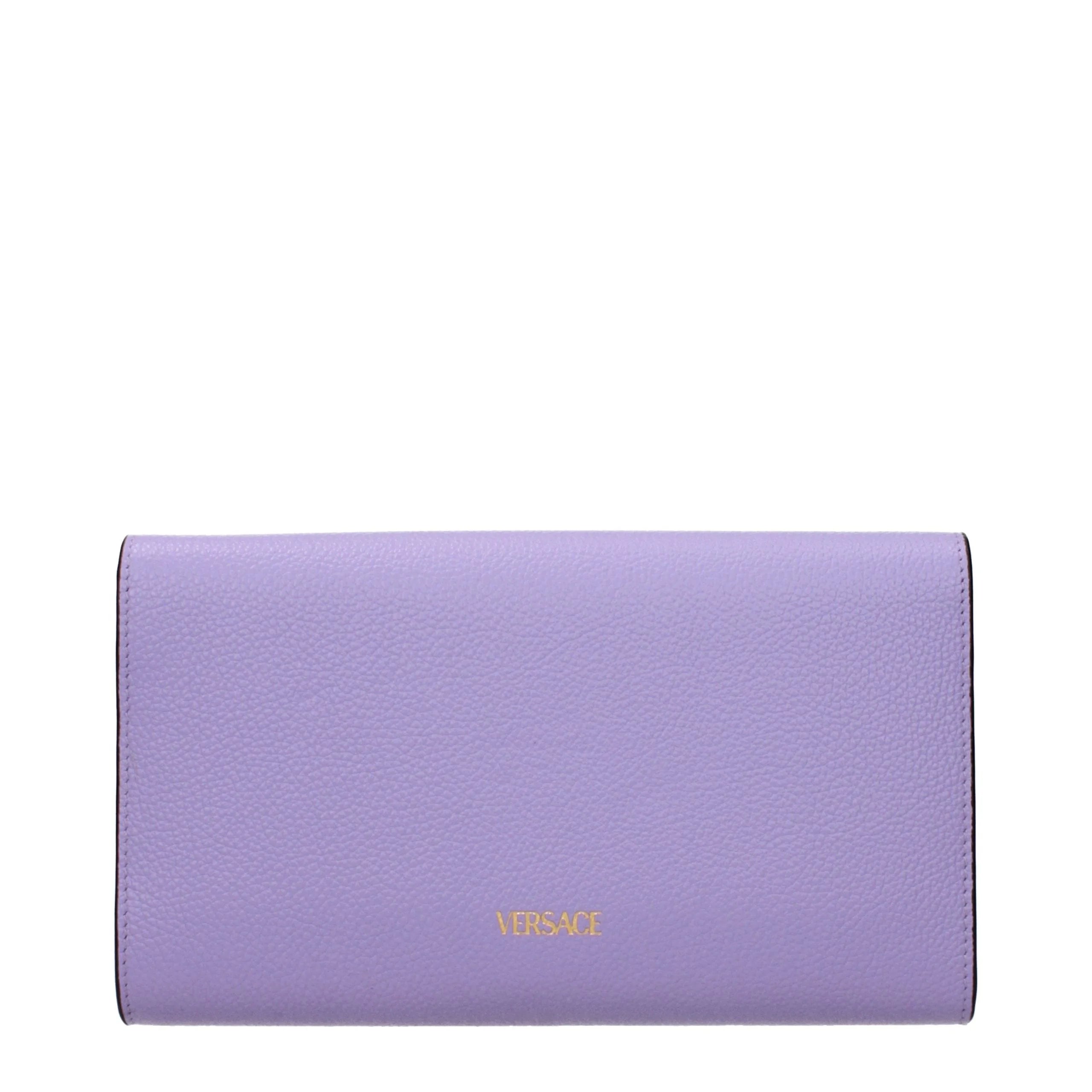 Versace Purple Leather Clutch Bag