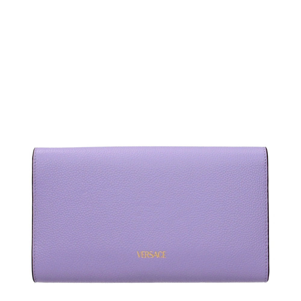 Versace Purple Leather Clutch Bag