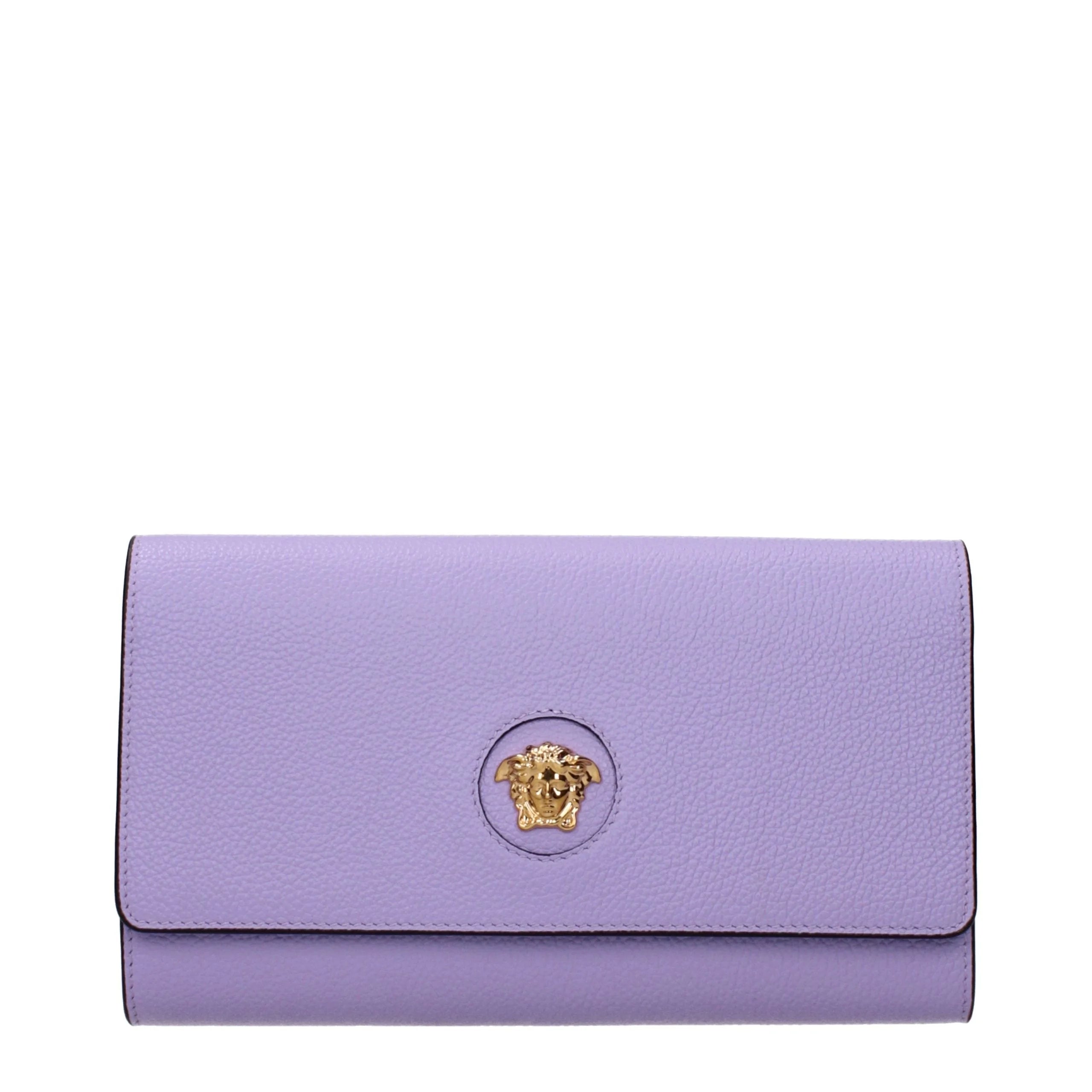 Versace Purple Leather Clutch Bag