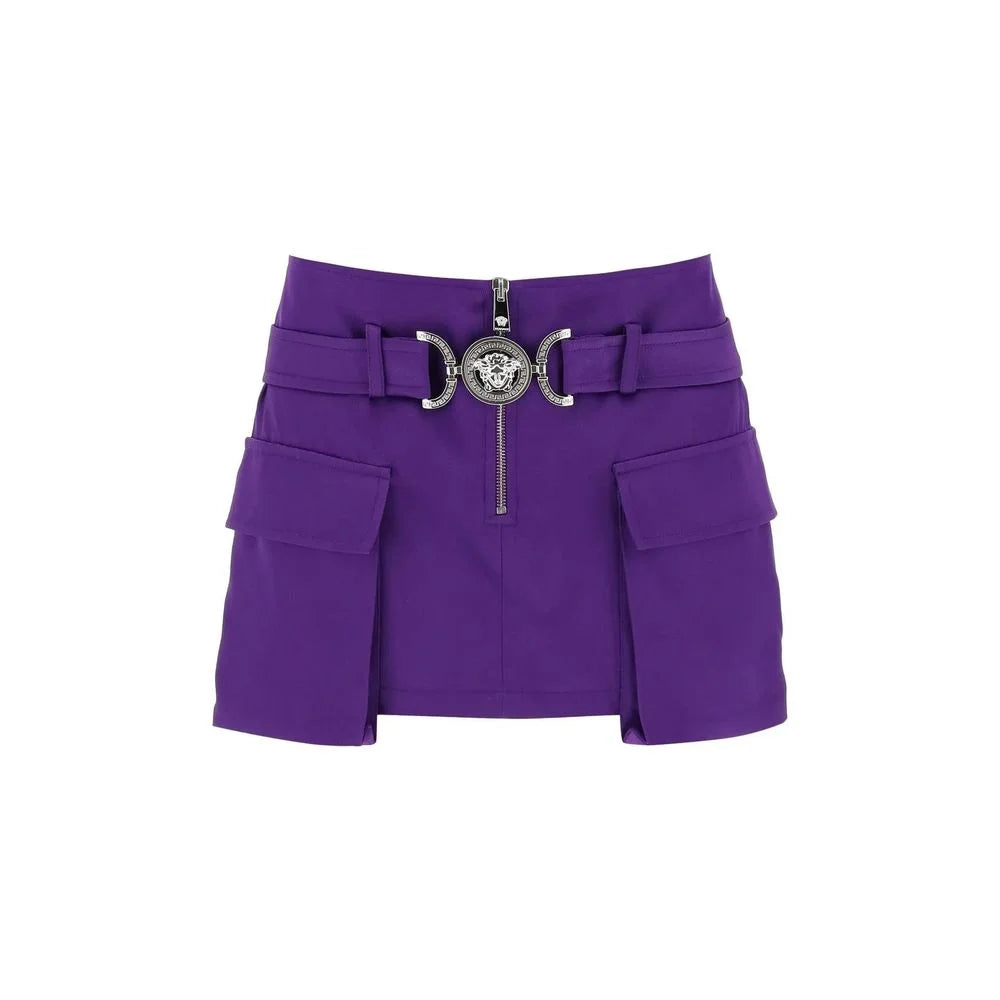 Versace Purple Viscose Mini Skirt - 42