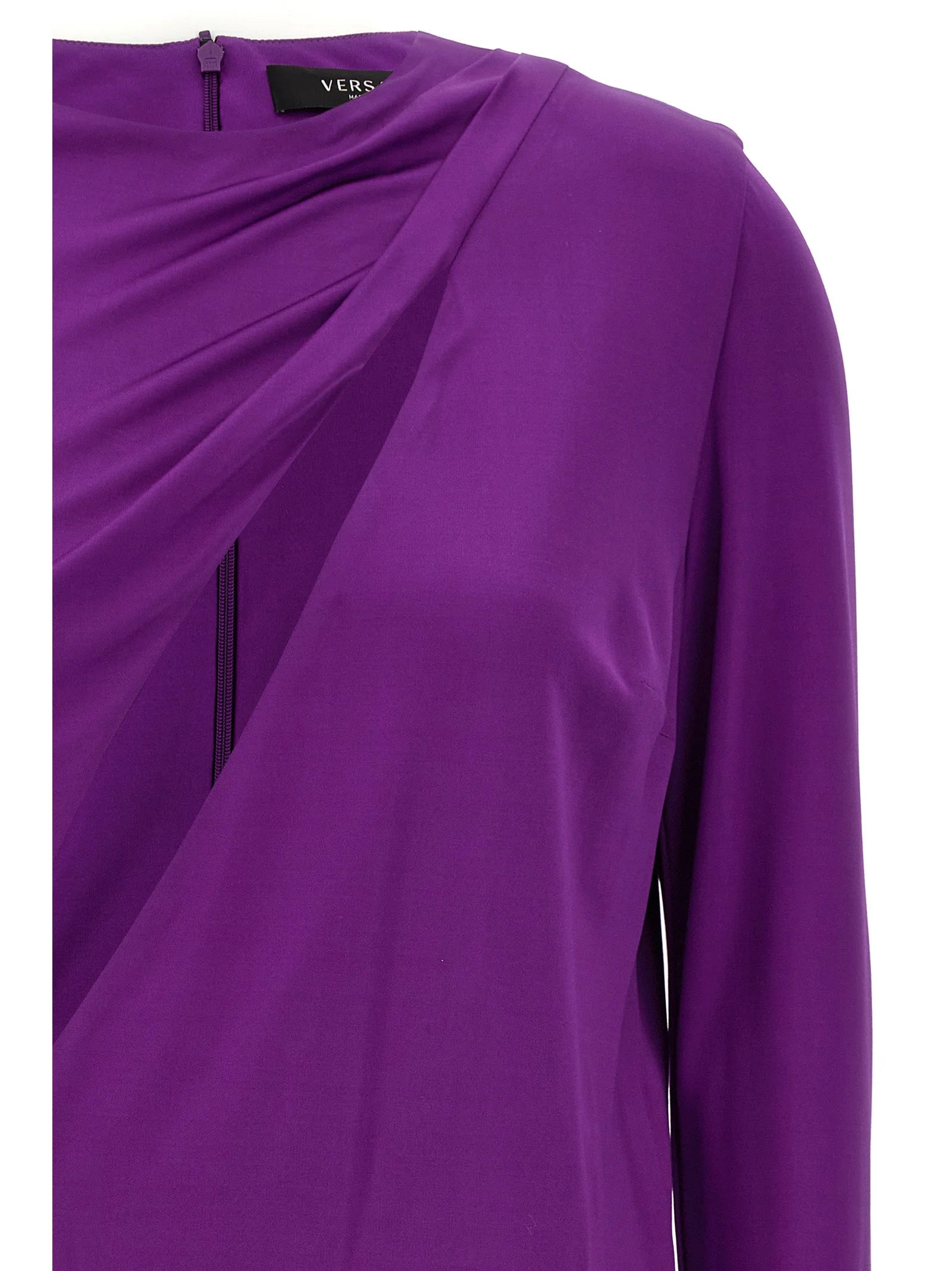 Versace Purple Viscose Short Dress