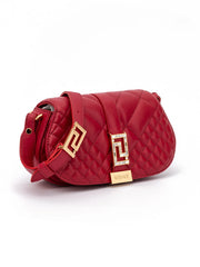 Sac bandoulière en cuir rouge matelassé Versace
