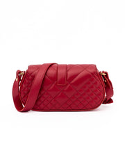 Sac bandoulière en cuir rouge matelassé Versace