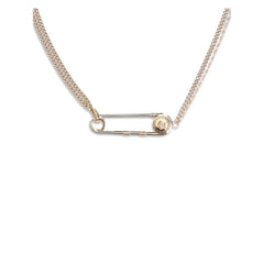 Versace Safety pin Necklace - One Size