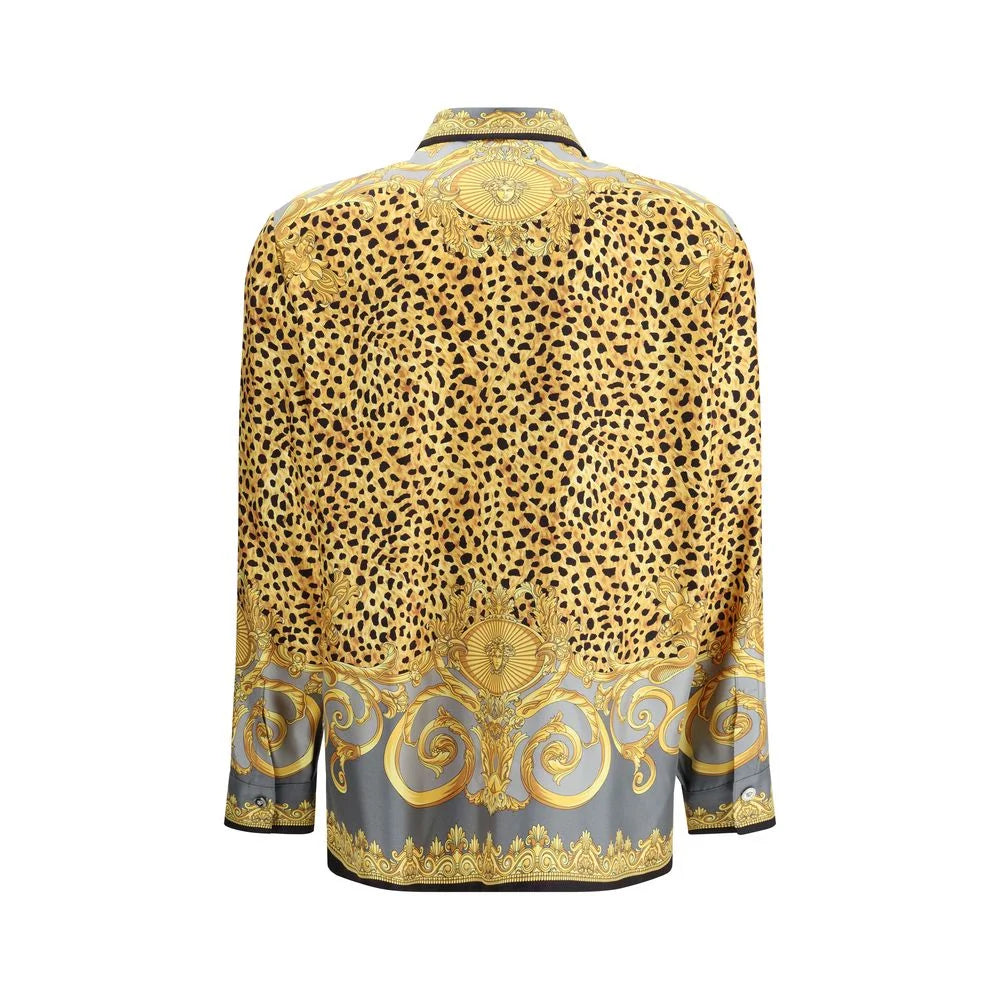 Versace Silk Cheetah Foulard Shirt - IT44 | L - Shirts