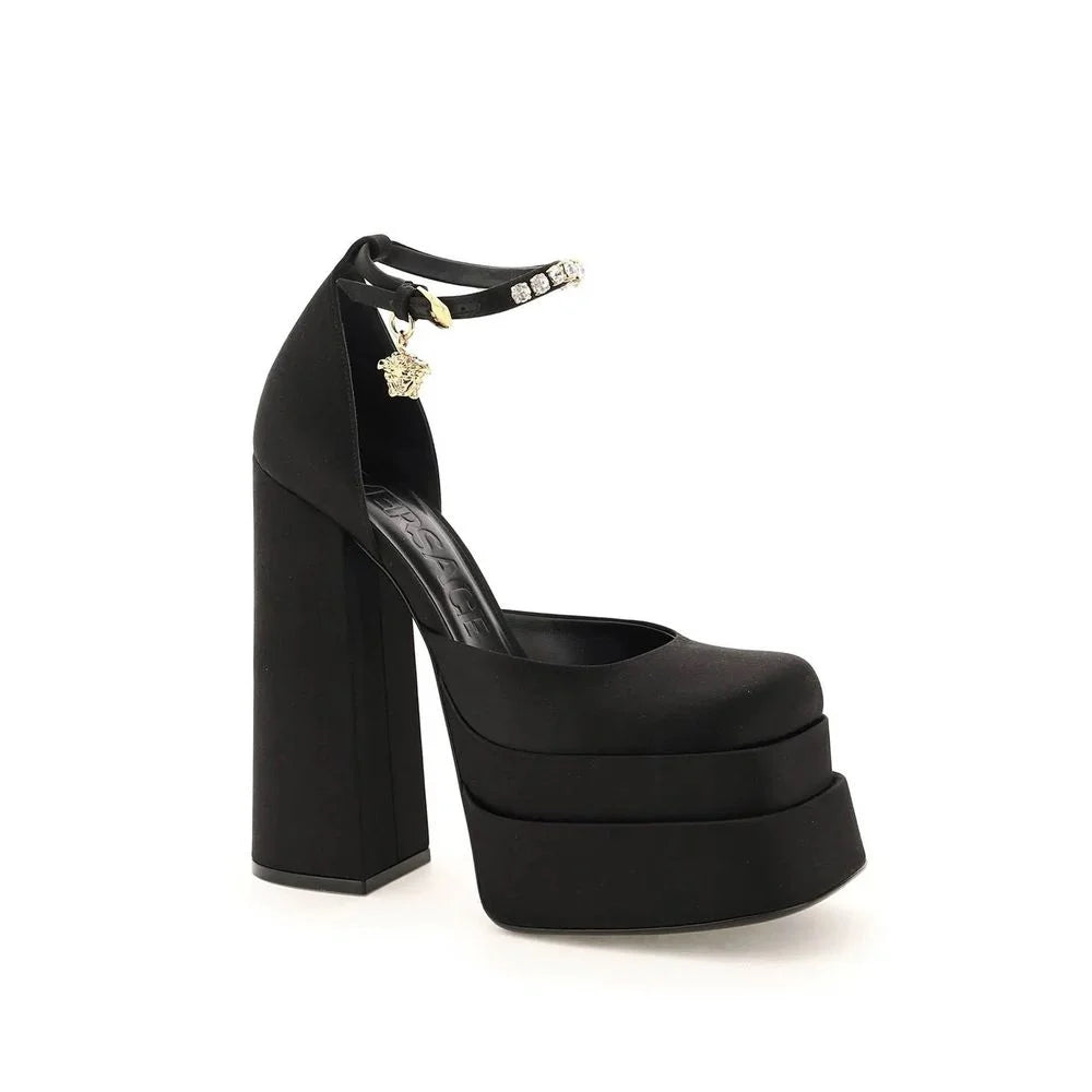 Versace Silk Satin Platform Pumps - EU40/US10 - Heels