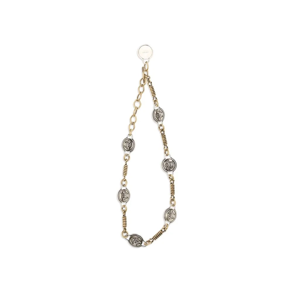 Versace Silver Brass Necklace - One Size