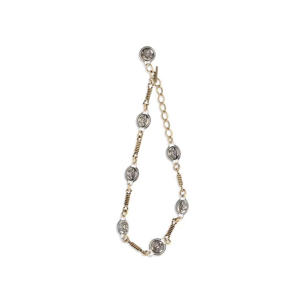 Versace Silver Brass Necklace - One Size