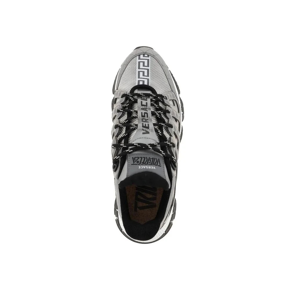 Versace Silver Fabric Athletic Sneakers - EU39.5/US6.5