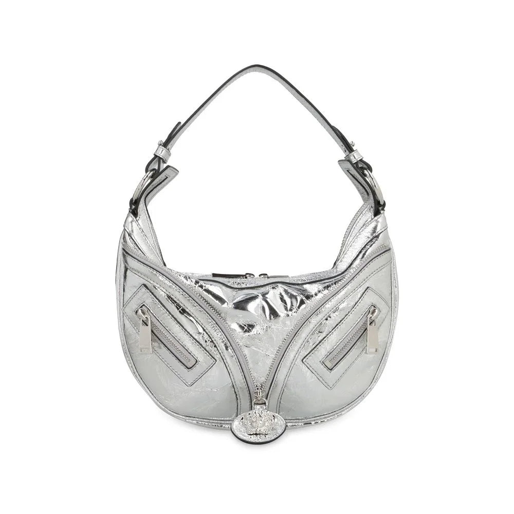 Versace Silver Lamb Leather Shoulder Bag