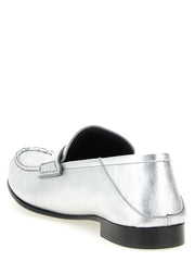 Versace Silver Lamb Leather Slip-On Loafers