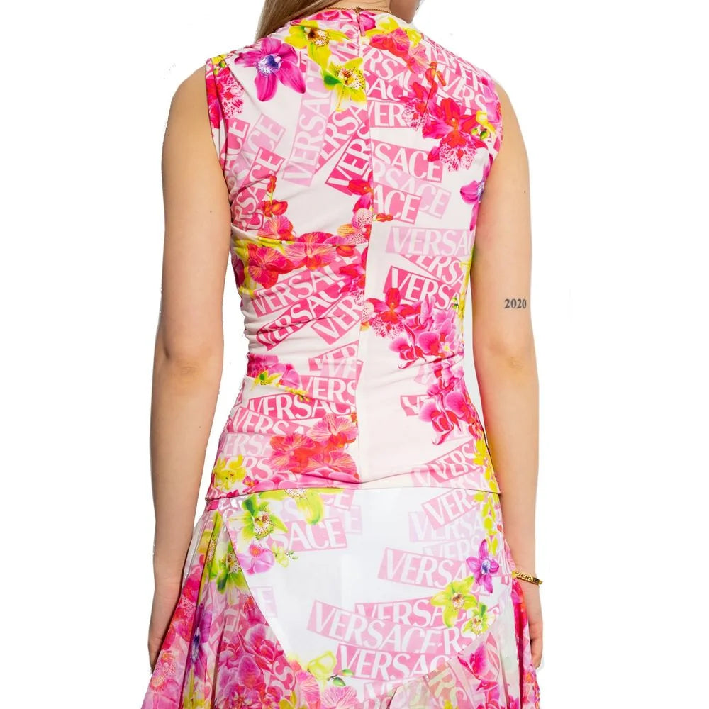 Versace Sleeveless Printed Top - Tank Tops