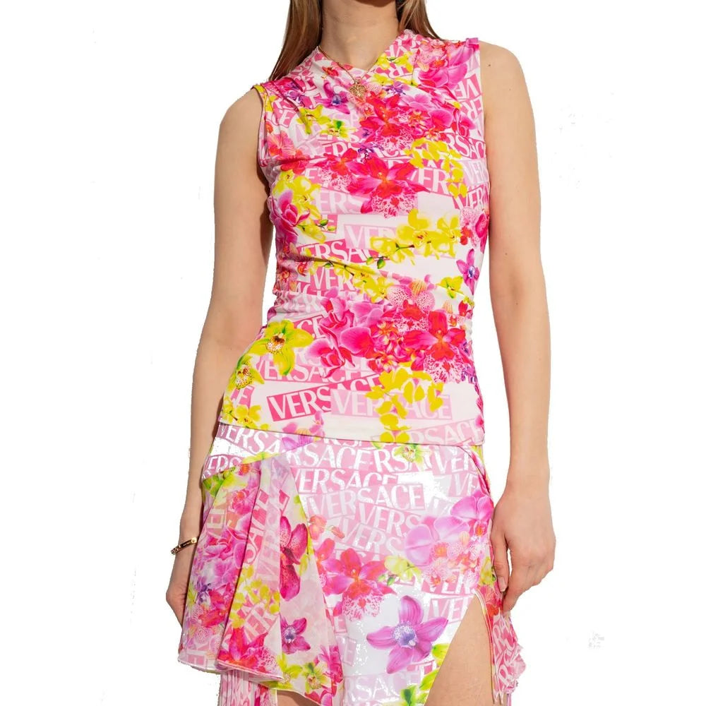Versace Sleeveless Printed Top - Tank Tops