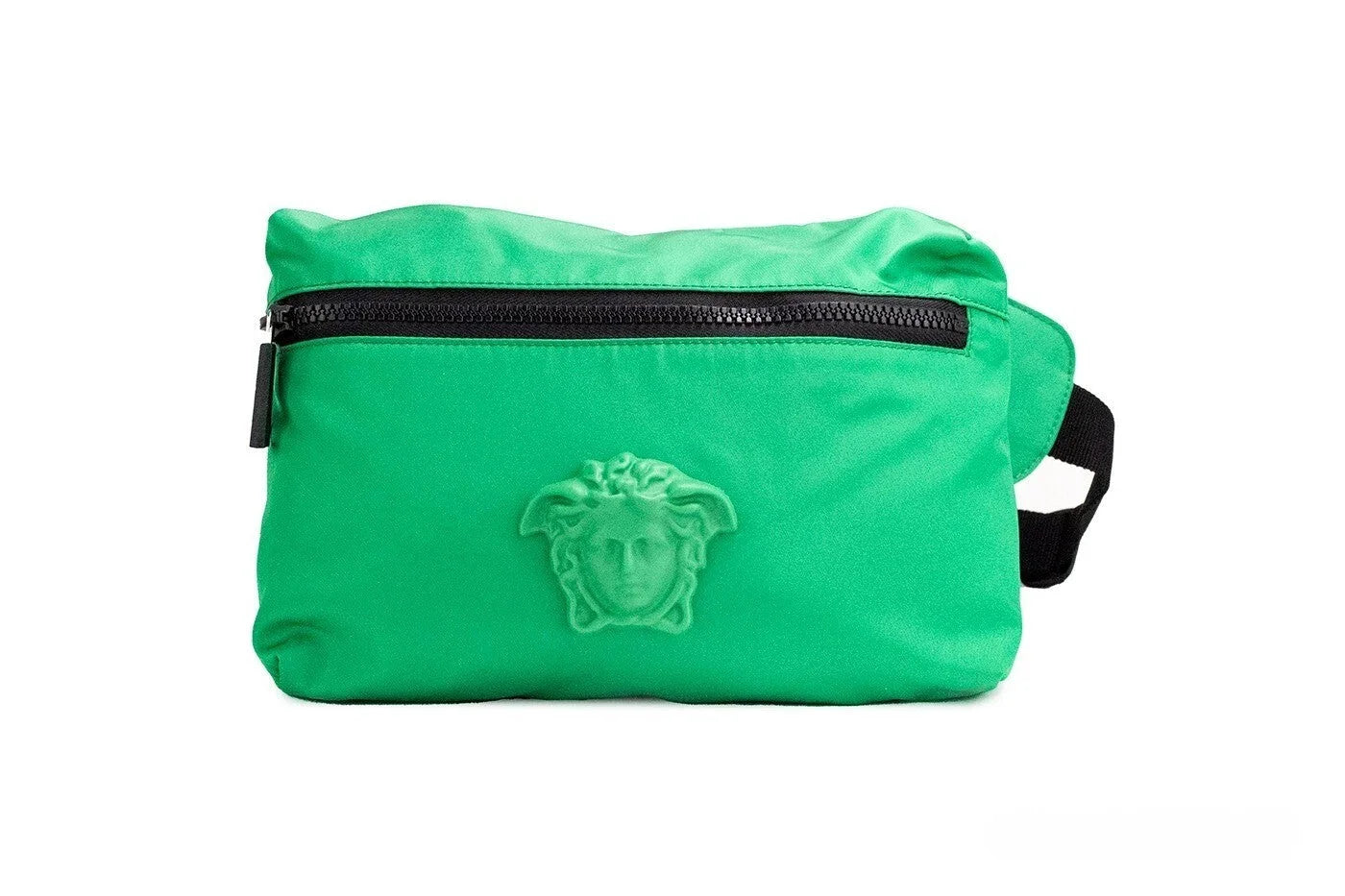 Versace Small Bright Green Nylon Matte Medusa Belt Bag Waist Fanny Pack Purse