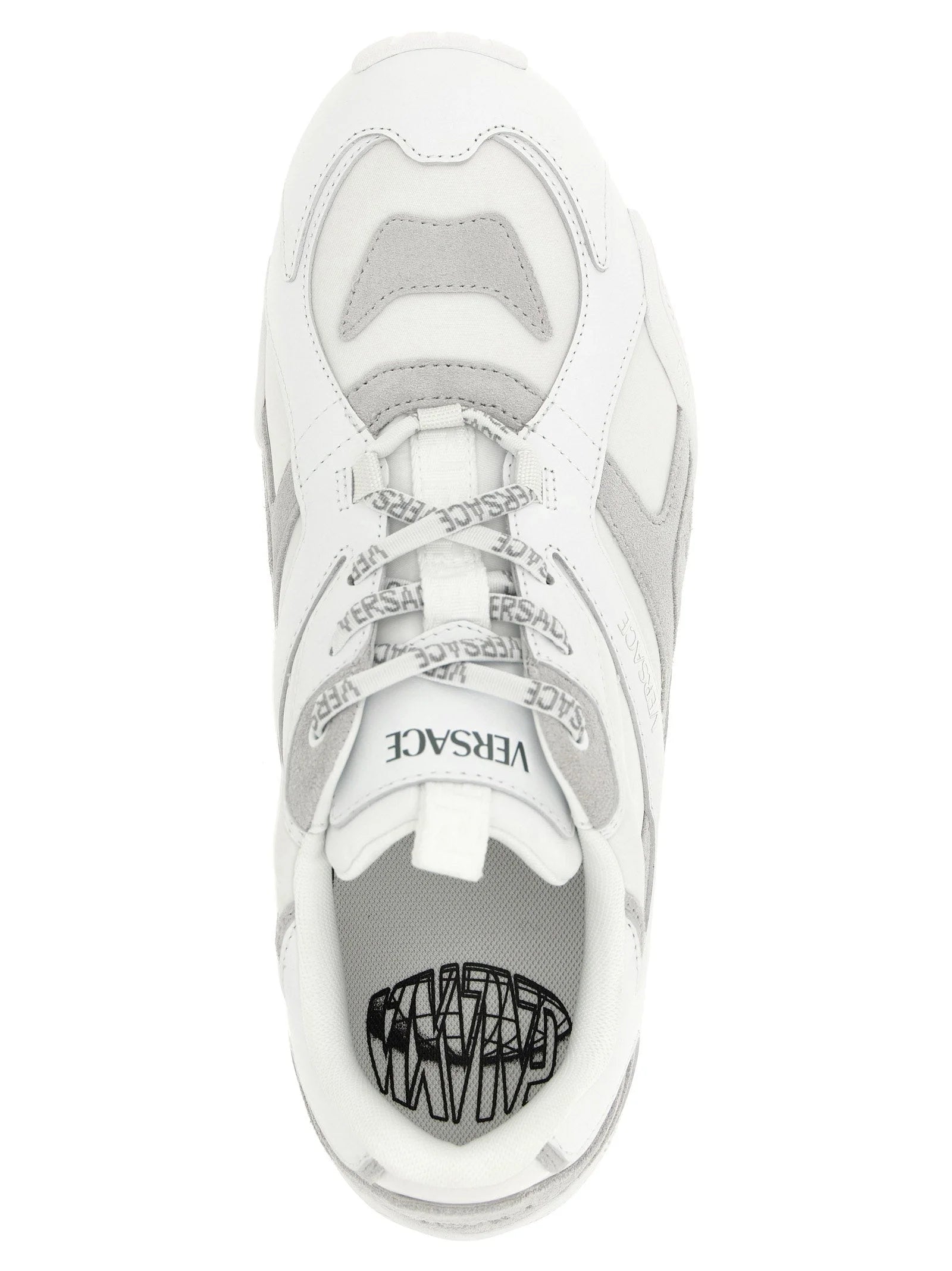 Versace White Calfskin Athletic Sneakers