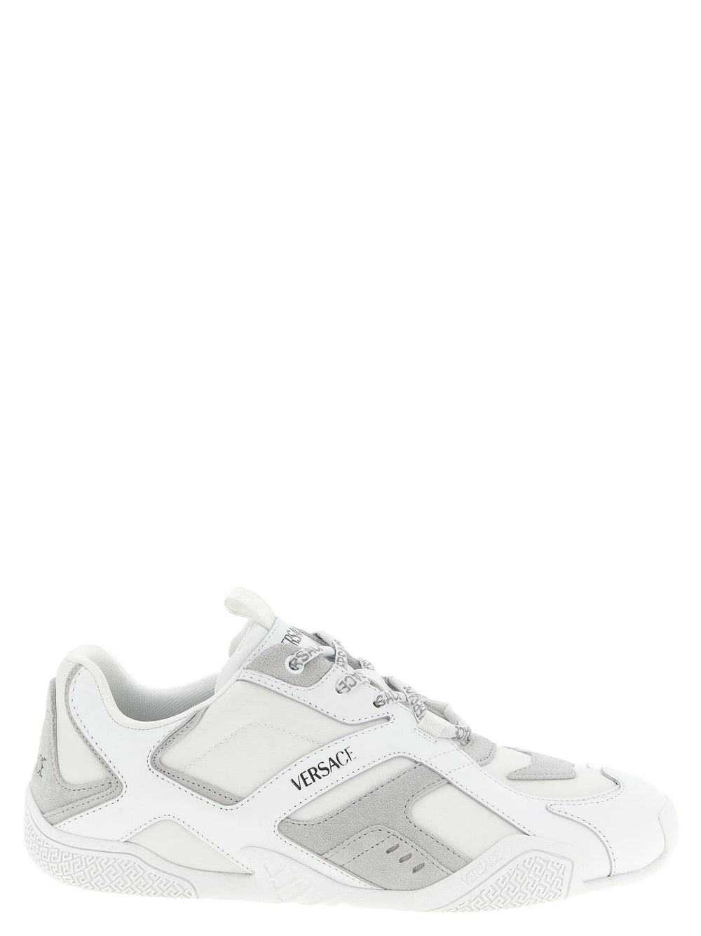 Versace White Calfskin Athletic Sneakers