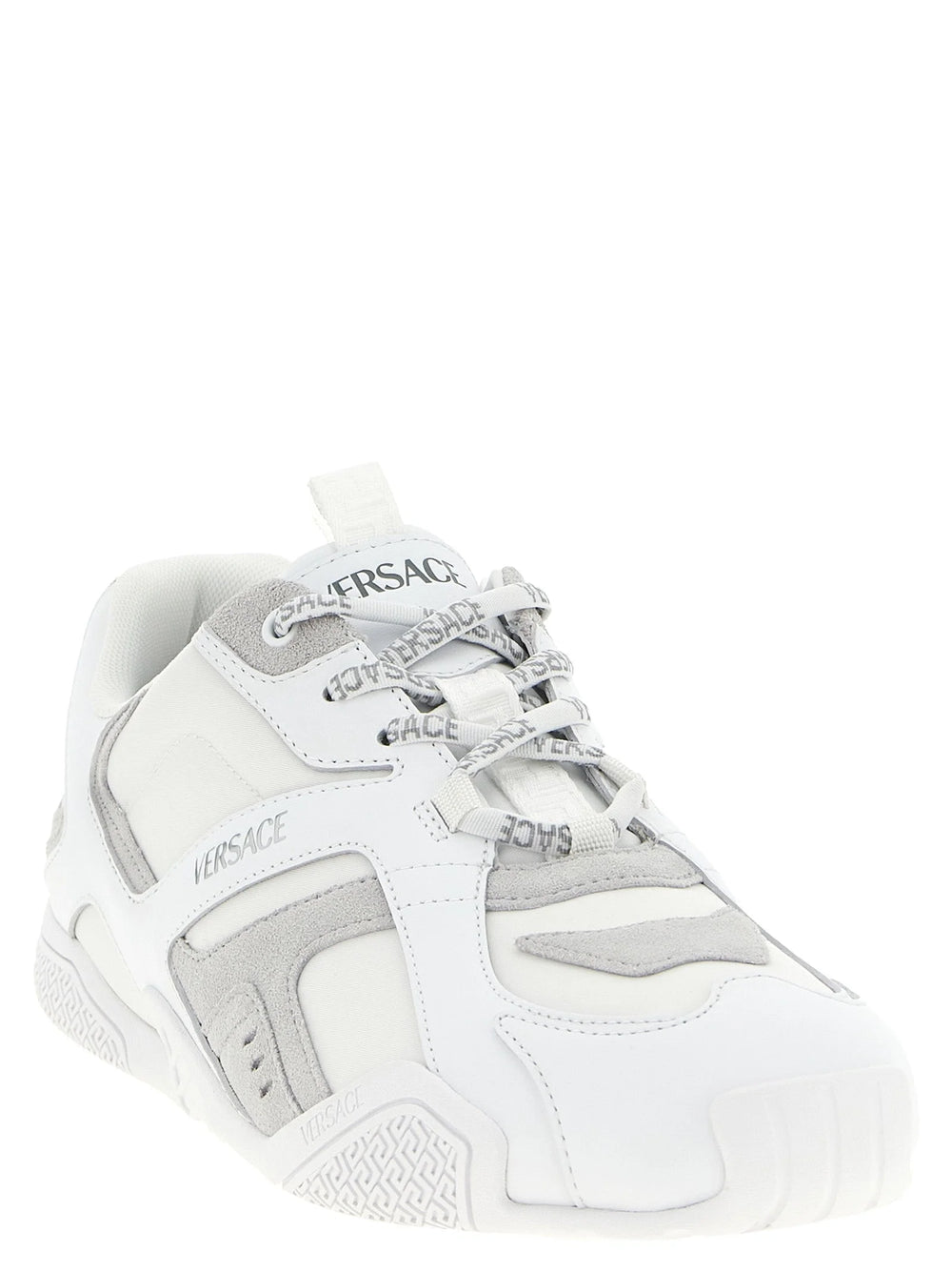 Versace White Calfskin Athletic Sneakers