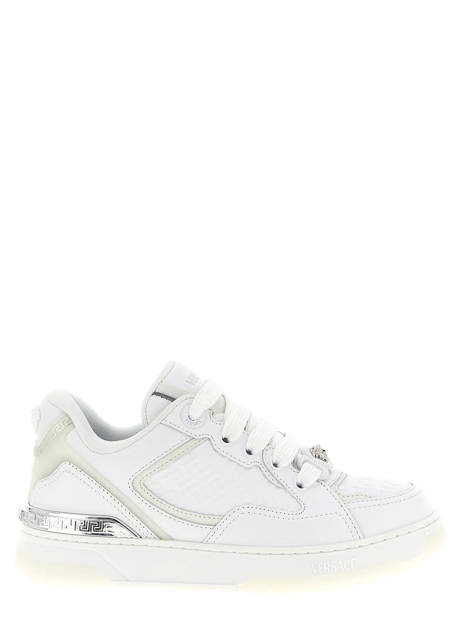 Versace White Calfskin Low Top Sneakers - EU40/US10