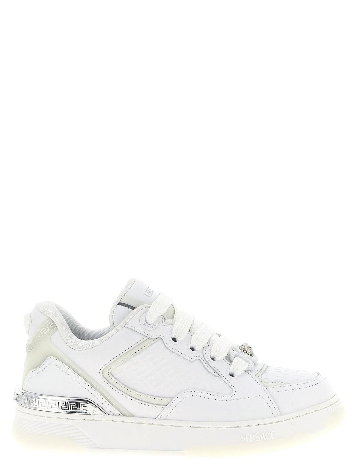 Versace White Calfskin Low Top Sneakers - EU40/US10